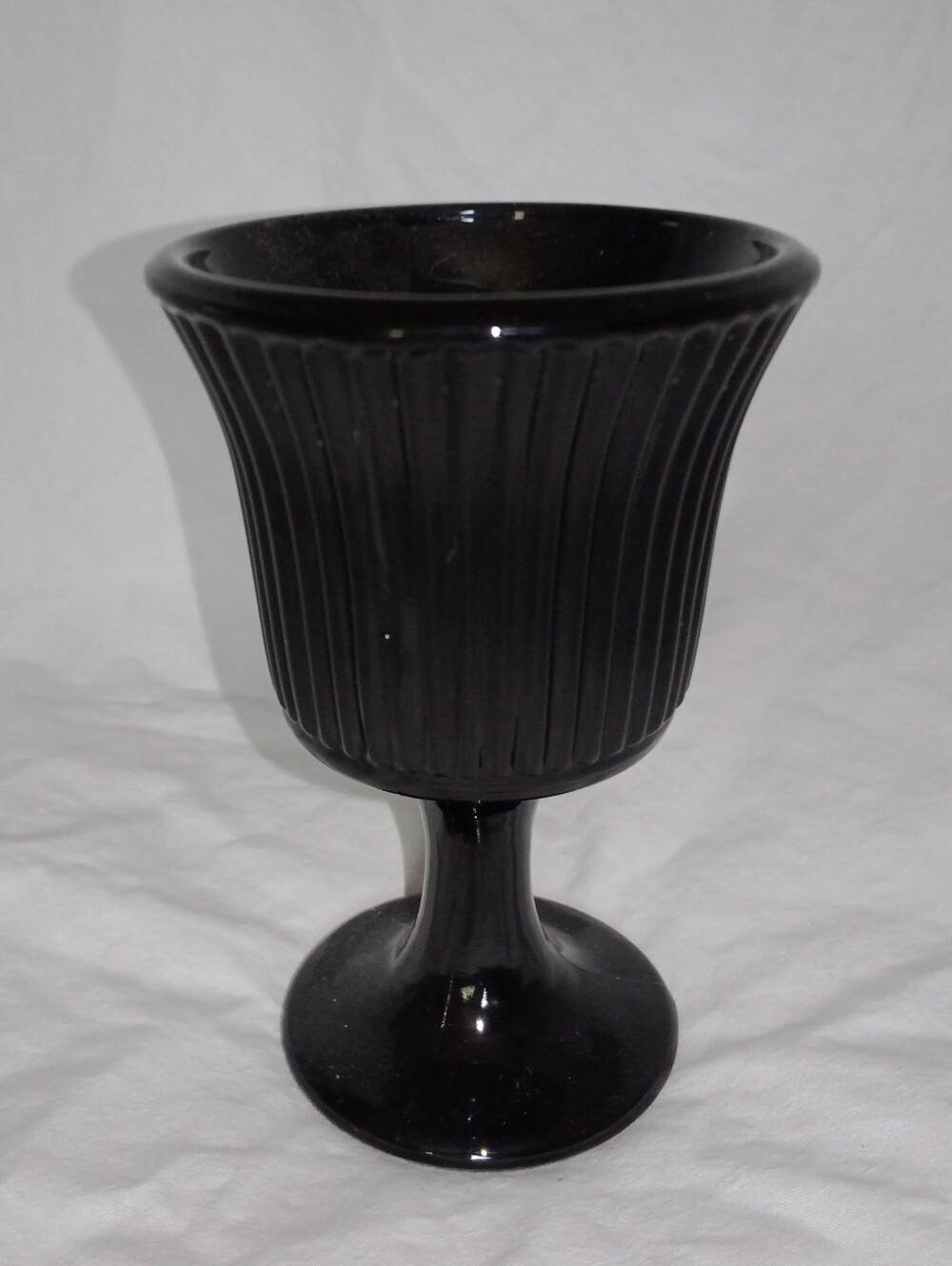 Vintage Indiana Glass Votive Tea light  Candle Holder Ribbed 4 1/8" Tall Decor